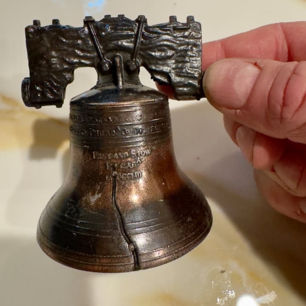 Vintage Liberty Bell Metal 2" round x 2.5" tall Bell (SU71)